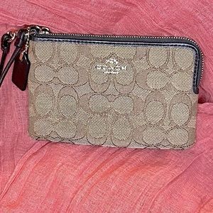 Coach signature logo wristlet